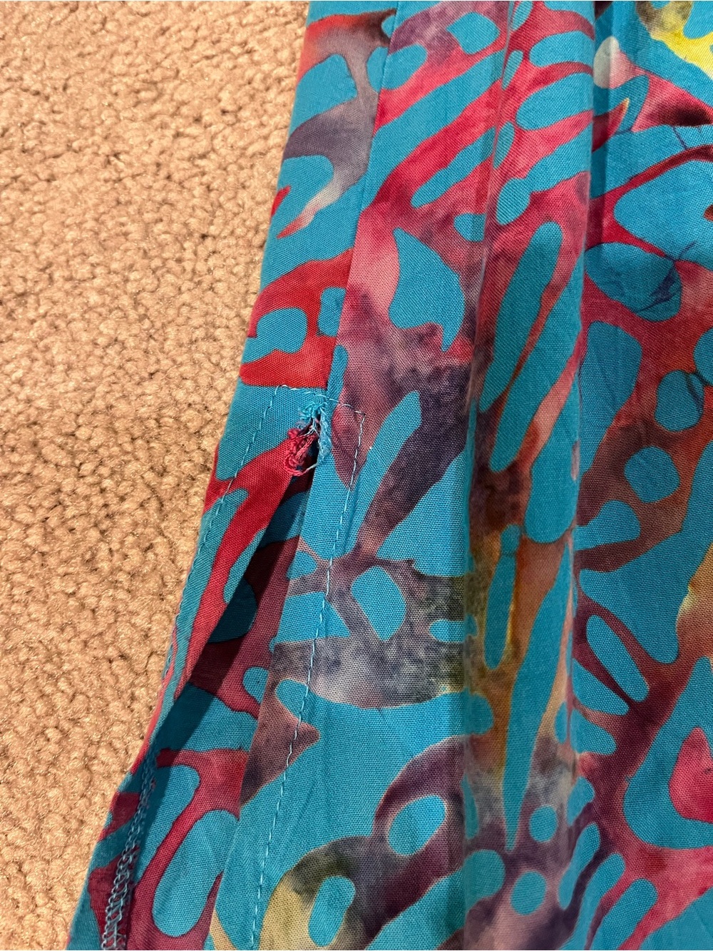 Bali Batiks Hand Painted Resort Wear Lace-Up Smocked Maxi Dress - Picture 5 of 11